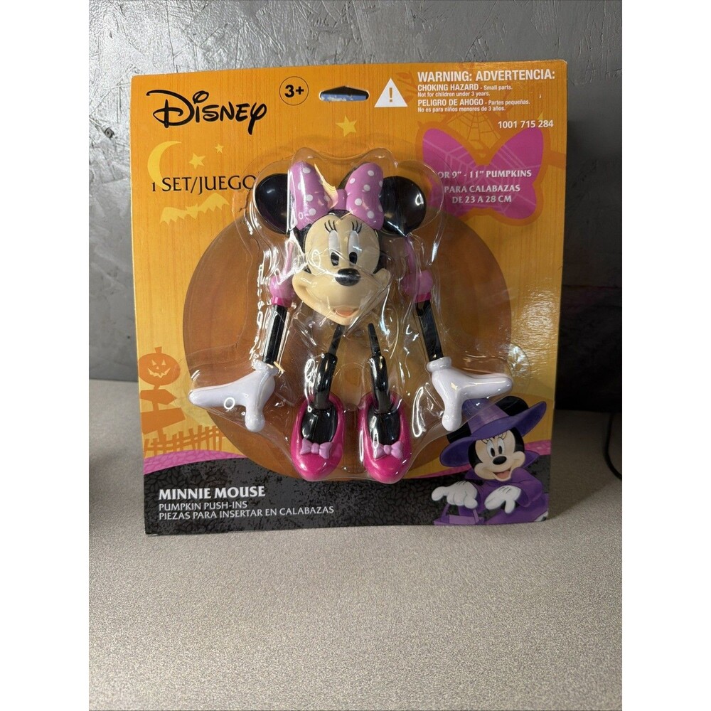 Disney Minnie Mouse Halloween Pumpkin Push-In Decorations, Set of 5 Pieces Nip